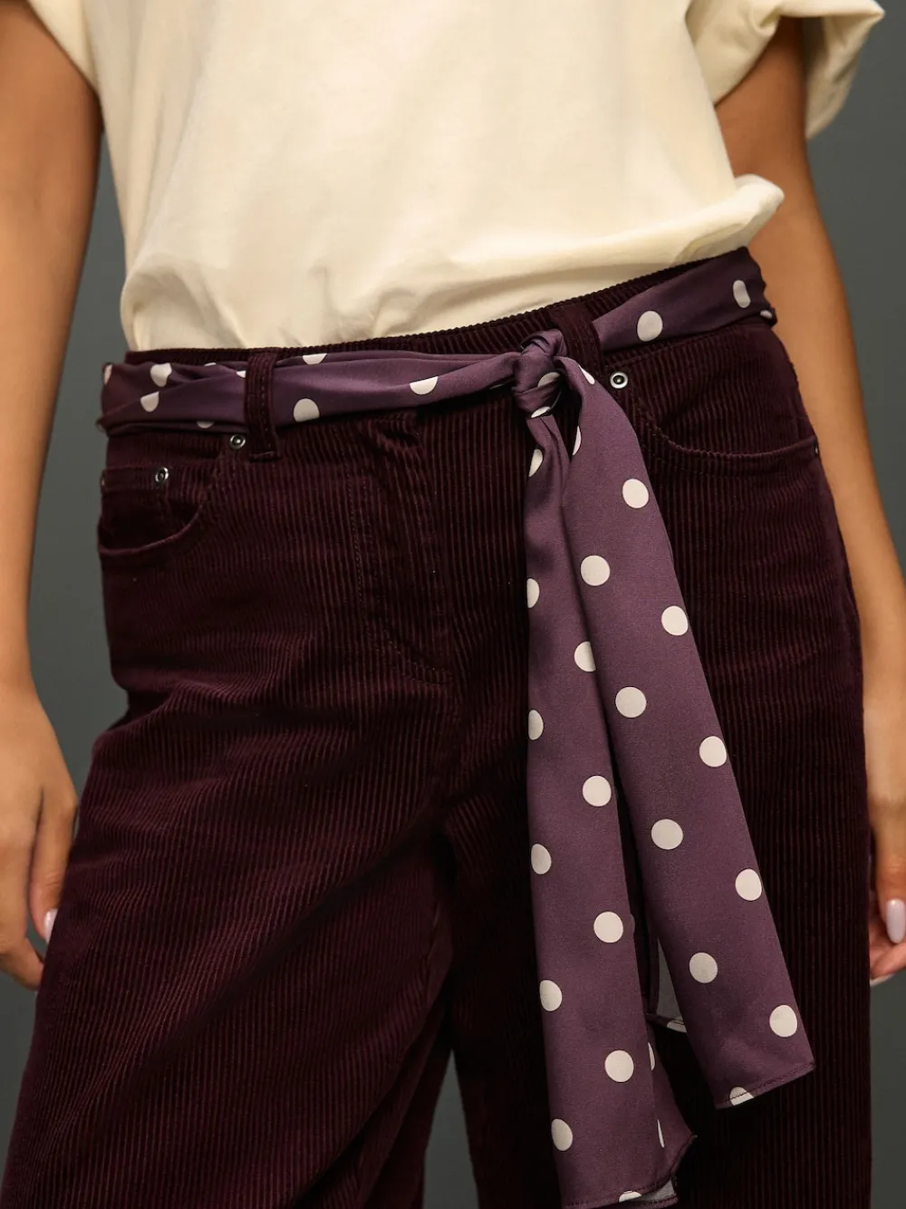 - Cord Wide Leg Trousers With Scarf*Next Online