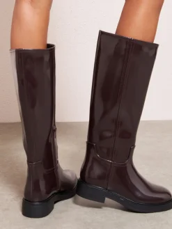 - Faux Leather Casual Flat Pull On Knee High Long Riding Boots*Friends Like These Clearance