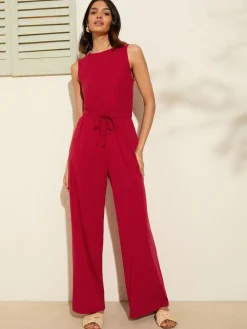- Scoop Neck Sleeveless Wide Leg Jersey Jumpsuit*Friends Like These Outlet