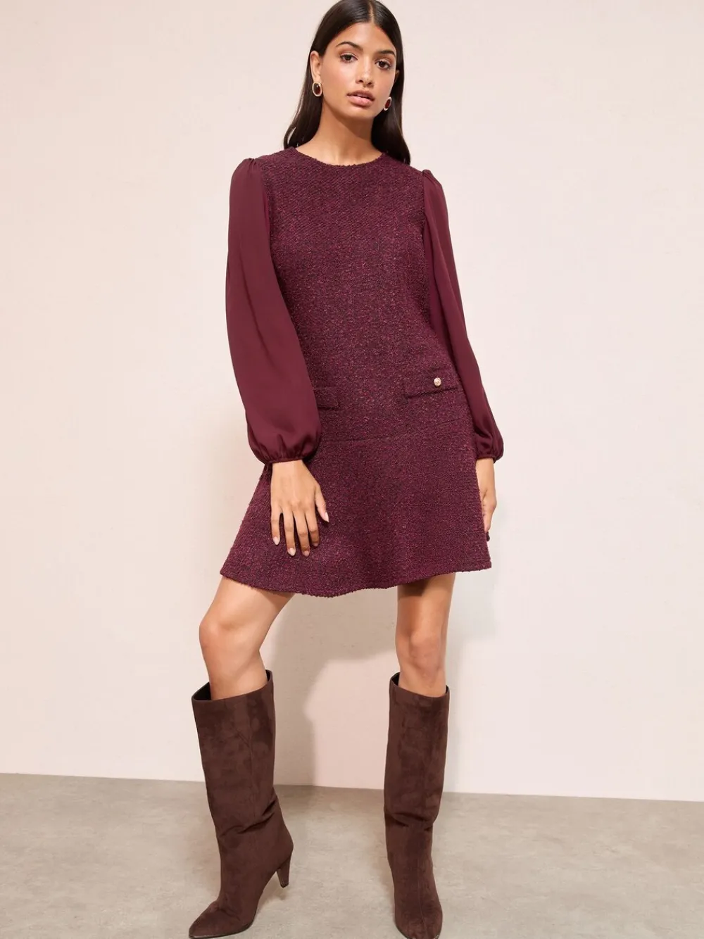 - Boucle Peplum Hem Mini Dress*Friends Like These Discount