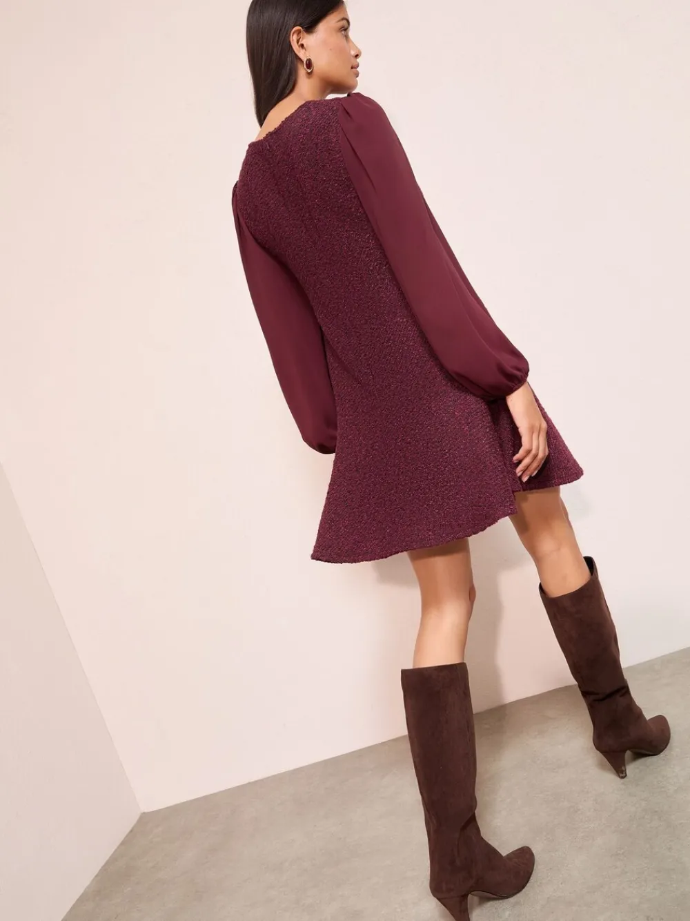 - Boucle Peplum Hem Mini Dress*Friends Like These Discount