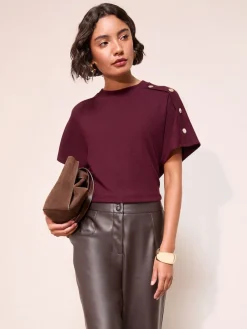 - Button Detail Short Sleeve Top*Friends Like These Outlet