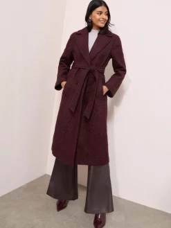 - Bouclé midi-jas met riem en textuur*Friends Like These Clearance