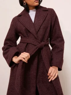 - Bouclé midi-jas met riem en textuur*Friends Like These Clearance