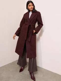 - Bouclé midi-jas met riem en textuur*Friends Like These Clearance