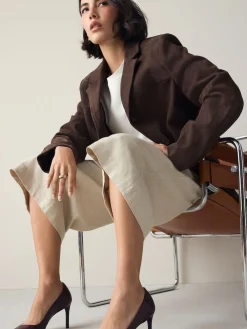 - Leren mid-court pumps*Next