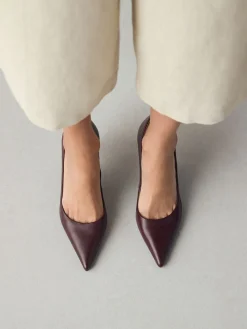 Bordeauxrood - Leren mid-court pumps*Next Clearance