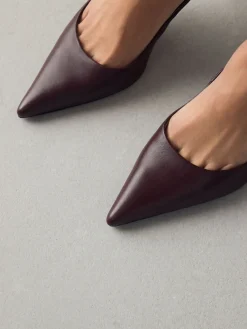 Bordeauxrood - Leren mid-court pumps*Next Clearance