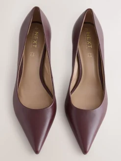 Bordeauxrood - Leren mid-court pumps*Next Clearance