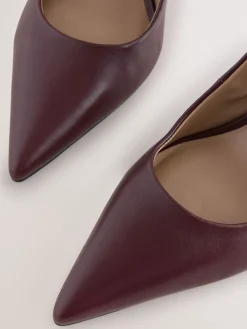 Bordeauxrood - Leren mid-court pumps*Next Clearance