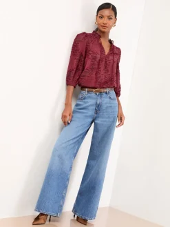 - - Top met burnout-effect op de 3/4 mouwen*Lipsy Outlet