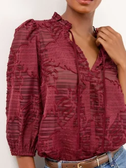 - - Top met burnout-effect op de 3/4 mouwen*Lipsy Outlet