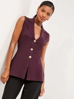 - Collared V-Neck Sleeveless Knit Waistcoat*Lipsy Best