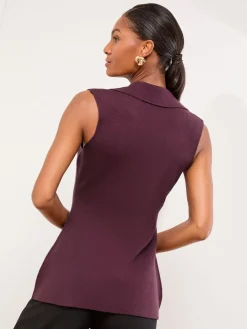 - Collared V-Neck Sleeveless Knit Waistcoat*Lipsy Best