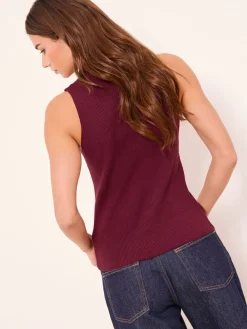 - Lange gebreide mouwloze gilet*Lipsy Discount