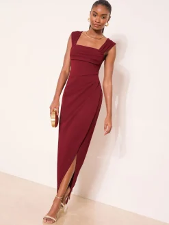 - Square Neck Short Sleeve Ruched Maxi Dress*Lipsy Hot