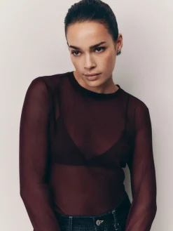 - Mesh shirt met lange mouwen*Next New