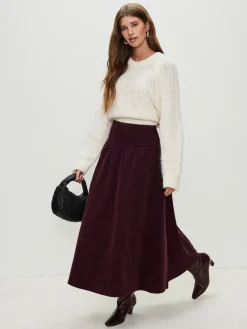 - Midi rok van corduroy met verlaagde taille*Next