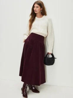 - Midi rok van corduroy met verlaagde taille*Next