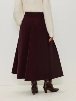 - Midi rok van corduroy met verlaagde taille*Next