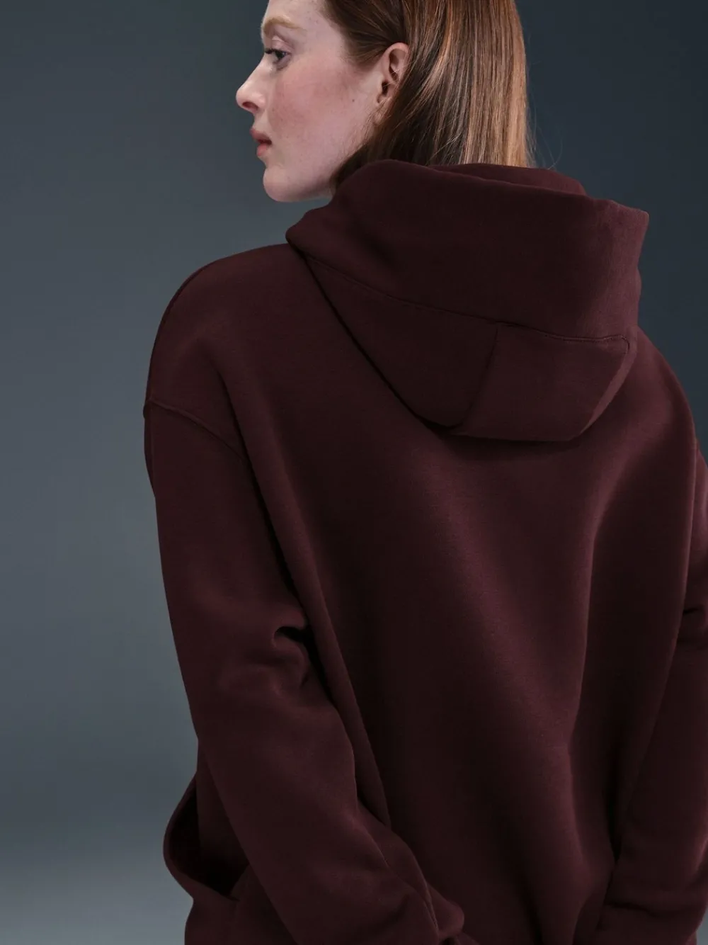 Bordeauxrood - oversized mini sportkleding Phoenix fleece swoosh pullover met hoodie*Nike Outlet