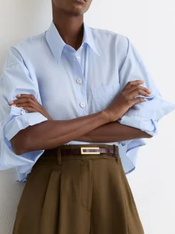 - Bronya Leather Crocodile-Effect Belt*Reiss Online