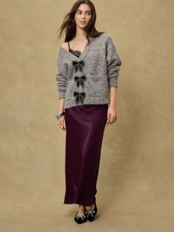 Bordeauxrood - Satijnen midirok*Next Hot