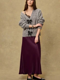 Bordeauxrood - Satijnen midirok*Next Hot