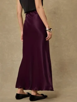 Bordeauxrood - Satijnen midirok*Next Hot