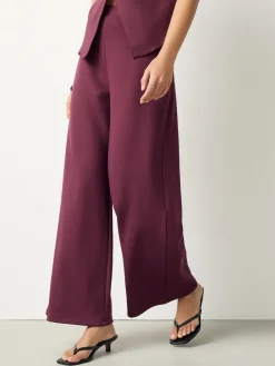 Bordeauxrood - Wide Leg Compact Trousers*Next Online