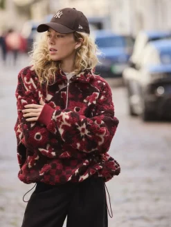 - Jacquard Teddy Borg Quarter Zip Fleece Sweatshirt*Next Best