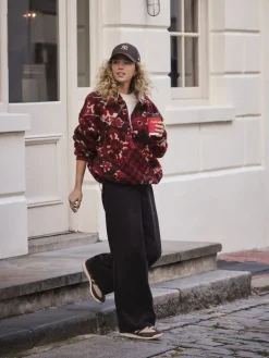 - Jacquard Teddy Borg Quarter Zip Fleece Sweatshirt*Next Best