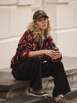 - Jacquard Teddy Borg Quarter Zip Fleece Sweatshirt*Next Best