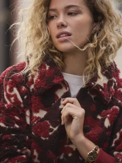 - Jacquard Teddy Borg Quarter Zip Fleece Sweatshirt*Next Best