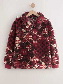 - Jacquard Teddy Borg Quarter Zip Fleece Sweatshirt*Next Best
