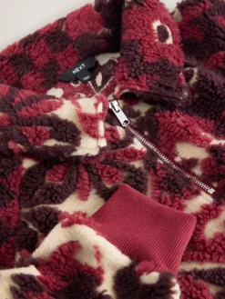 - Jacquard Teddy Borg Quarter Zip Fleece Sweatshirt*Next Best