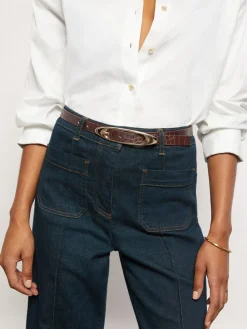 - Evelina leren riem met ovale gesp*Reiss Discount