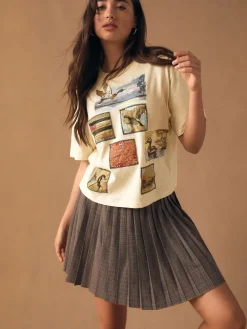 Boter Geel - Sequin Patch Graphic Duck Short Sleeve Crew Neck T-Shirt*Next Sale