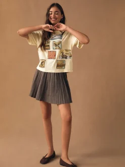 Boter Geel - Sequin Patch Graphic Duck Short Sleeve Crew Neck T-Shirt*Next Sale