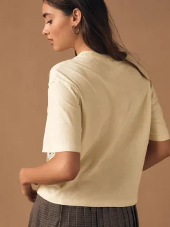 Boter Geel - Sequin Patch Graphic Duck Short Sleeve Crew Neck T-Shirt*Next Sale