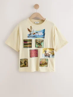 Boter Geel - Sequin Patch Graphic Duck Short Sleeve Crew Neck T-Shirt*Next Sale