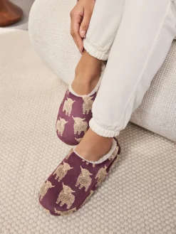 Bourgondische Hamish The Highland Cow - Pantoffels*Next Sale