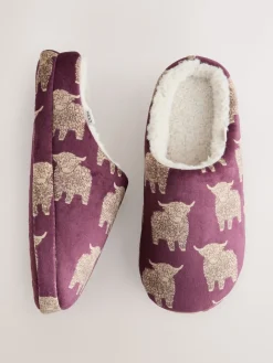 Bourgondische Hamish The Highland Cow - Pantoffels*Next Sale