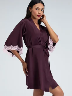 Amelia Satin Short Robe*Boux Avenue Sale