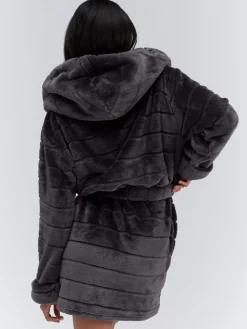 Fluffy Stripe Short Dressing Gown*Boux Avenue Hot