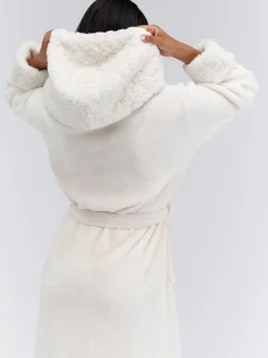 Fur Trim Long Dressing Gown*Boux Avenue Outlet