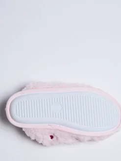 Heart Embroidered Borg Mule Slippers*Boux Avenue Online