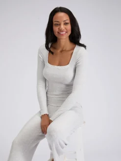 Lace Trim Rib Pyjamas Set*Boux Avenue