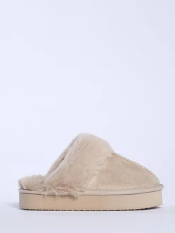Platform Suedette Mule Slippers*Boux Avenue Clearance