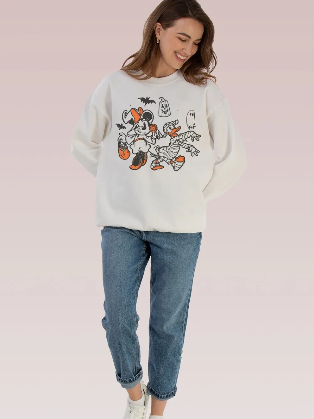 Disney Minnie Mouse Sketch Halloween Sweatshirt*Brands In Clearance